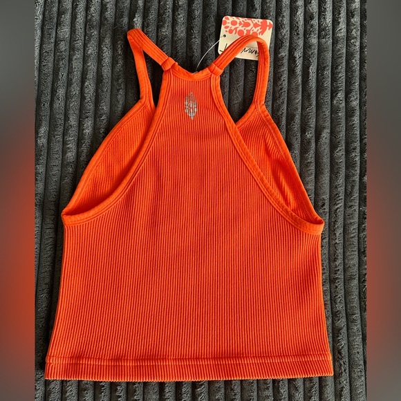 Free People Happiness Runs Crop Tank - Size XS/S - NWT - Ribbed Tank - Orange - Picture 3 of 4
